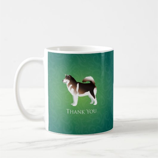 Alaskan Malamute Dog Danke Design Kaffeetasse (Links)