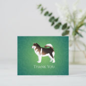 Alaskan Malamute Dog Danke Design Postkarte (Stehend Vorderseite)