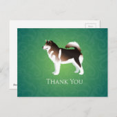 Alaskan Malamute Dog Danke Design Postkarte (Vorne/Hinten)