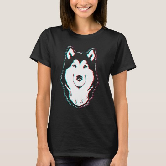Alaskan Malamute Dog Face T-Shirt (Vorderseite)