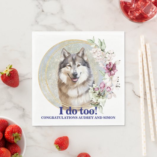 Alaskan Malamute Dog Foto Wedding Serviette (Beispiel)