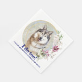 Alaskan Malamute Dog Foto Wedding Serviette (Ecke)