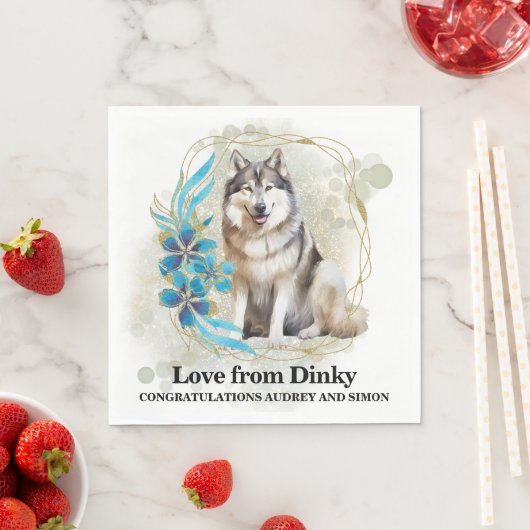 Alaskan Malamute Dog Foto Wedding Serviette (Beispiel)