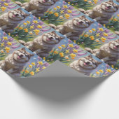 Alaskan Malamute Dog Frühlingsblumen Malerei Geschenkpapier (Ecke)