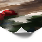 Alaskan Malamute Dog im Schnee Weihnachten Poster (Ecke)