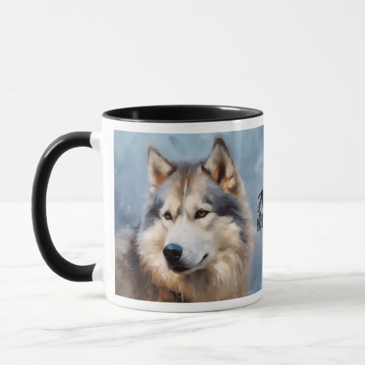 Alaskan Malamute Dog Impressionistischer Paint Tasse (Links)