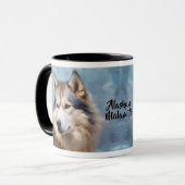 Alaskan Malamute Dog Impressionistischer Paint Tasse (Vorderseite Links)