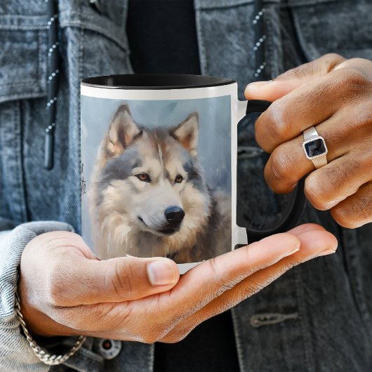 Alaskan Malamute Dog Impressionistischer Paint Tasse