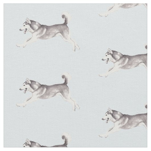 Alaskan Malamute Dog Kunstwerk Stoff (Nahaufnahme)