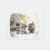 Alaskan Malamute Dog Mama Floral Fleecedecke (Vorderseite (Horizontal))