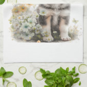 Alaskan Malamute Dog Mama Floral Geschirrtuch (Gefaltet)