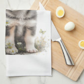 Alaskan Malamute Dog Mama Floral Geschirrtuch (Viertel Falte)