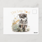 Alaskan Malamute Dog Mama Floral Postkarte (Rückseite)