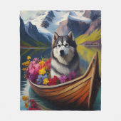Alaskan Malamute Dog on Paddle: Ein Landschaftlich Fleecedecke (Vorderseite)