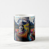 Alaskan Malamute Dog on Paddle: Ein Landschaftlich Kaffeetasse (Mittel)