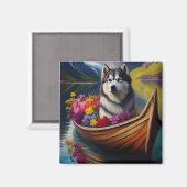 Alaskan Malamute Dog on Paddle: Ein Landschaftlich Magnet (Vorderseite/Rückseite)