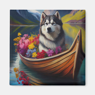 Alaskan Malamute Dog on Paddle: Ein Landschaftlich Magnet