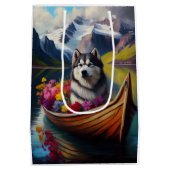 Alaskan Malamute Dog on Paddle: Ein Landschaftlich Mittlere Geschenktüte (Rückseite)