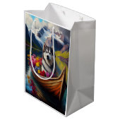 Alaskan Malamute Dog on Paddle: Ein Landschaftlich Mittlere Geschenktüte (Rückseite Schrägansicht)