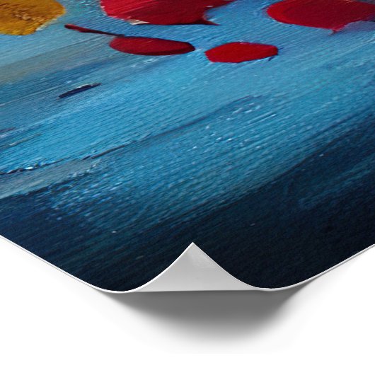 Alaskan Malamute Dog on Paddle: Ein Landschaftlich Poster (Ecke)