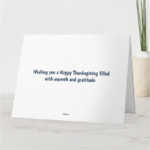 Alaskan Malamute Dog Pilgrim Happy Thanksgiving Karte (Rückseite)