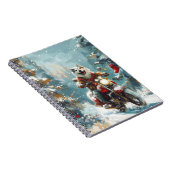 Alaskan Malamute Dog Riding Motorrad Weihnachten Notizblock (Rechte Seite)