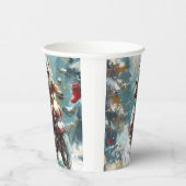 Alaskan Malamute Dog Riding Motorrad Weihnachten Pappbecher (Rechts)