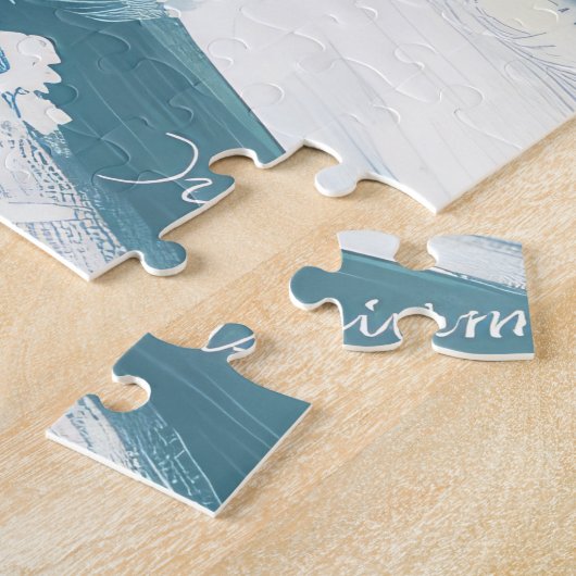 Alaskan Malamute Dog Riding Motorrad Weihnachten Puzzle (Seite)