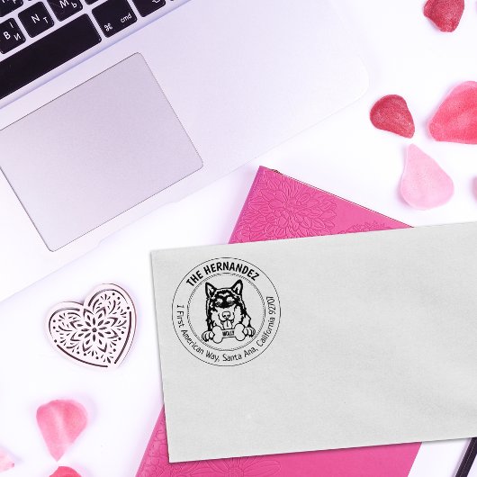 Alaskan Malamute Dog Rücksendeadresse Gummistempel