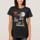 Alaskan Malamute Dog Santa Sleigh Flying Funny Chr T-Shirt (Vorderseite)