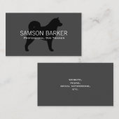 Alaskan Malamute Dog Silhouette Black on Grau Visitenkarte (Vorne/Hinten)