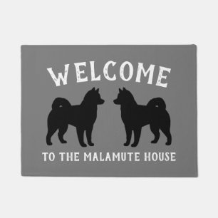Alaskan Malamute Dog Silhouetten Custom Fußmatte