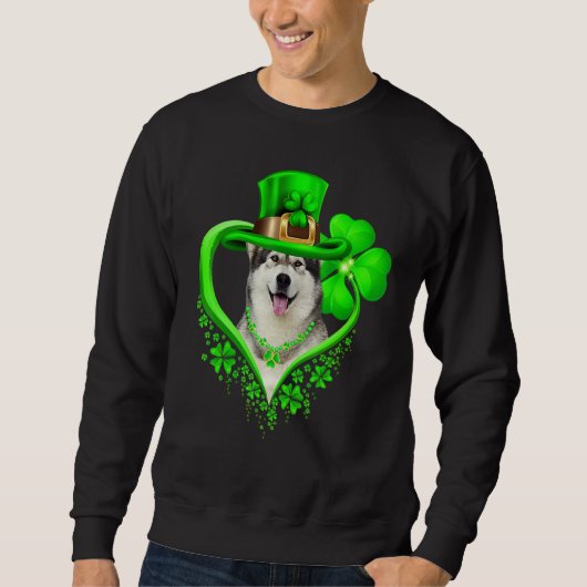Alaskan Malamute Dog St Patricks Day Lover Irish S Sweatshirt (Vorderseite)