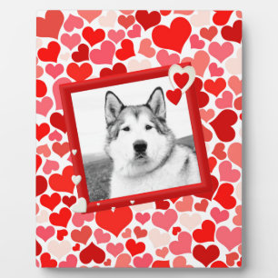 Alaskan Malamute Dog Valentines Herz Fotoplatte