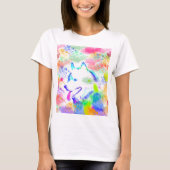 Alaskan Malamute Dog Watercolor Kunst, Dichtung un T-Shirt (Vorderseite)