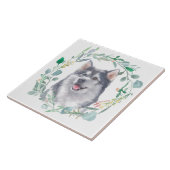 Alaskan Malamute Dog Watercolor Wreath Fliese (Seite)