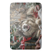 Alaskan Malamute Dog Weihnachtsfest Badematte (Vorderseite Vertikal)