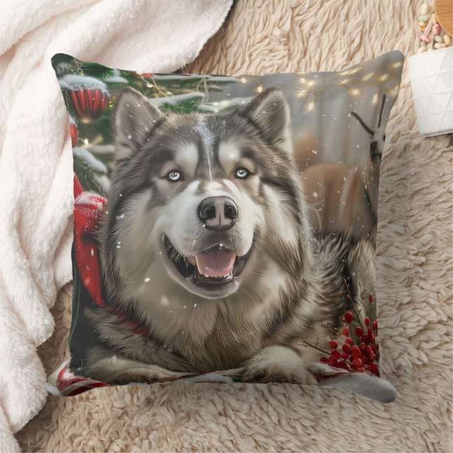 Alaskan Malamute Dog Weihnachtsfest Kissen (Decke)
