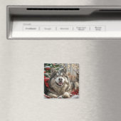 Alaskan Malamute Dog Weihnachtsfest Magnet (In Situ (Geschirrspüler))