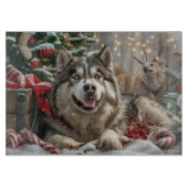 Alaskan Malamute Dog Weihnachtsfest Schneidebrett (Vorderseite)