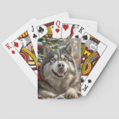 Alaskan Malamute Dog Weihnachtsfest Spielkarten (Rückseite)