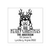 Alaskan Malamute Dog Weihnachtszeit-Rücksendeadres Gummistempel (Prägung)