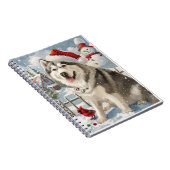 Alaskan Malamute Dog Winter Wunderland Weihnachten Notizblock (Rechte Seite)
