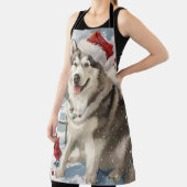 Alaskan Malamute Dog Winter Wunderland Weihnachten Schürze (InSitu)