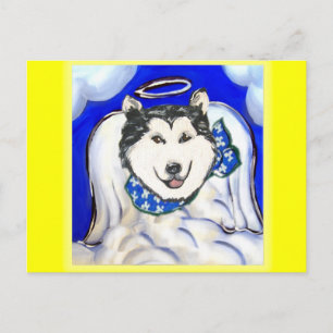 Alaskan Malamute Engel Postkarte
