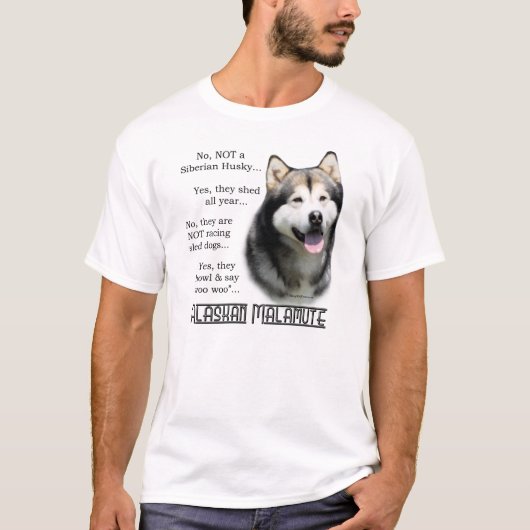 Alaskan Malamute FAQ T-Shirt (Vorderseite)