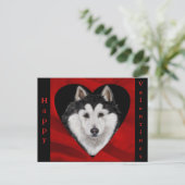 Alaskan Malamute Feiertagspostkarte (Stehend Vorderseite)