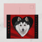 Alaskan Malamute Feiertagspostkarte (Vorne/Hinten)