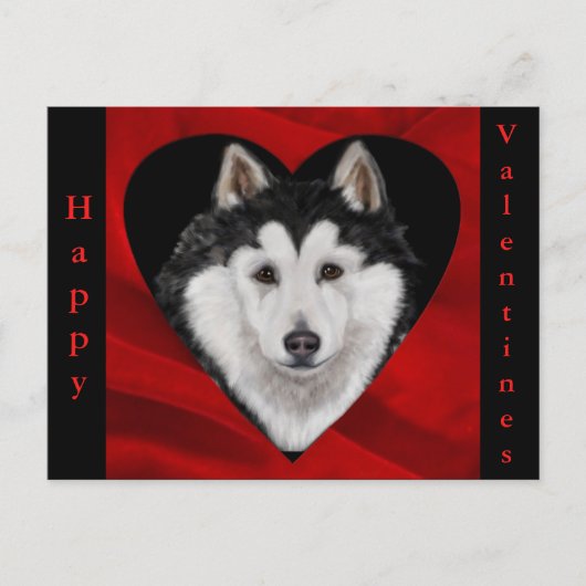 Alaskan Malamute Feiertagspostkarte (Vorderseite)