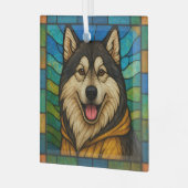 Alaskan Malamute "Festes Glas" Ornament Aus Glas (Vorderseite links)